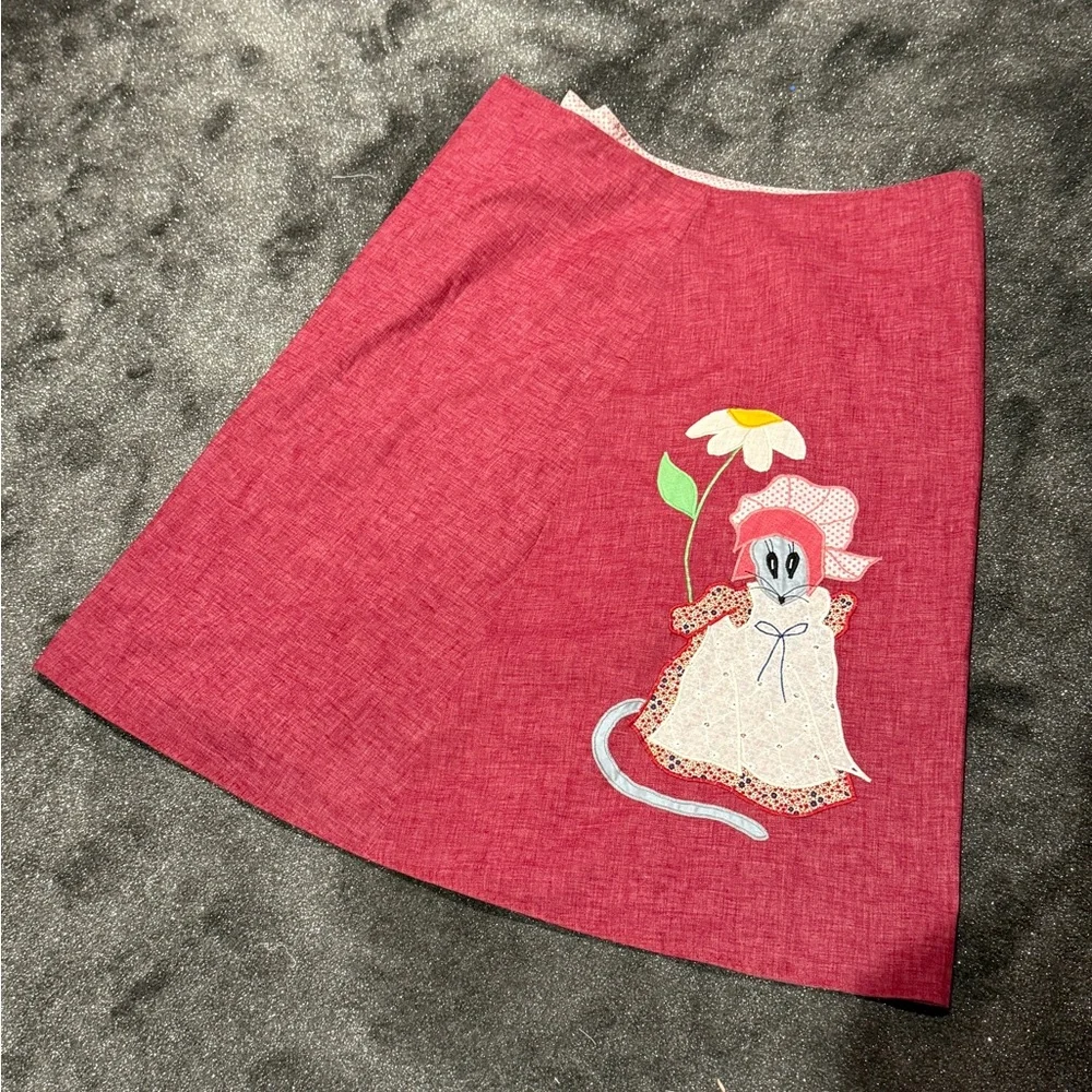 Vintage 60s mouse wrap skirt - Picture 2 of 5
